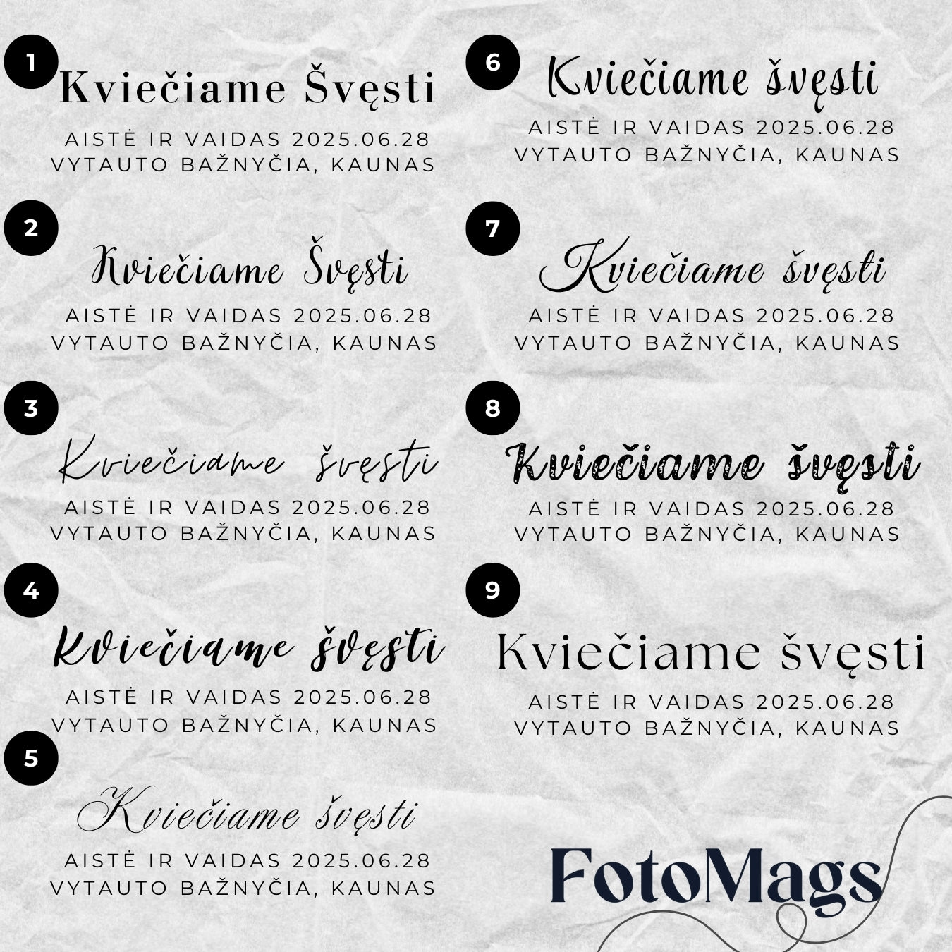 Vestuvių kvietimai